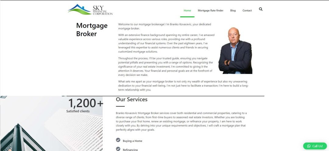 Branko Kovacevic – Mortgage Broker, Izrada sajta, SEO Optimizacija, Google, Linkedin i Facebook Oglašavanje
